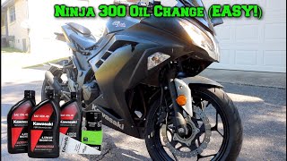 Howto Kawasaki Ninja 300 Oil Change EASY [upl. by Hike529]