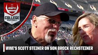 Scott Steiner is interviewed while son Brock Rechsteiner MAKES A HUGE CATCH 🔥  ESPN CFB [upl. by Lusa]