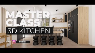 Masterclass How to create a 3D kitchen on HomeByMe [upl. by Atnoved]