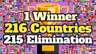 216 Countries amp 215 Elimination Marble Race Tournament in Algodoo  World Marble Race [upl. by Simpkins]