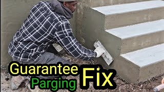 Parging Guarantee Fix  Concrete Block  DIY [upl. by Asor]