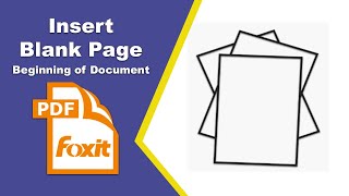 How to insert blank pages beginning of the document in Foxit PDF Editor [upl. by Giaimo]