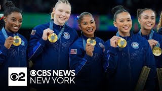 USA wins gold medal in womens team gymnastics at Paris Olympics [upl. by Alegna]