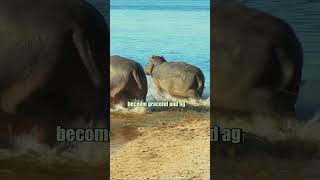 Hippos Dive into Water Watch Now 🦏 shorts youtubeshorts hippopotamus wildlife [upl. by Ramahs30]