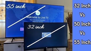 How Big is 55 Inch TV Size Comparing 32 50 and 55 Inch TV Screen Sizes [upl. by Idolla]