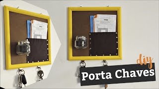 DIY Porta Chaves com quadro reciclagem [upl. by Timi615]