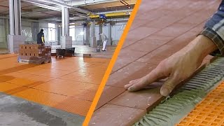 Tegels op industriële vloeren plaatsen veilig met Schlüter®DITRA 25 [upl. by Sanger]