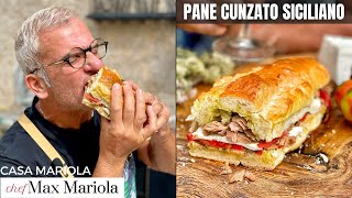 PANE CUNZATO SICILIANO Ricetta Strepitosa  Chef Max Mariola [upl. by Solracsiul429]