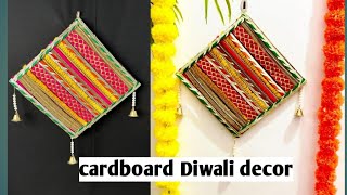 Make Diwali decoration from scratch using simple cardboard [upl. by Shuma]