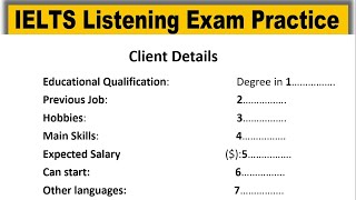 Client Details listening practice test 2023 with answers  IELTS Listening Practice Test [upl. by Nyrad]