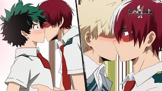 TodoDeku and BakuTodo Todobaku kiss on Todorokis Bday  Todoroki x Midoriya  Bakugo x Todoroki [upl. by Santoro]