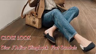 UNBOXING Dior Black Fabric JAdior Slingback Flat Sandals [upl. by Nerita]