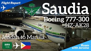 SAUDIA BOEING 777300  SAUDIA AIRLINES  Jeddah to Manila  SV 870  HZAK28  Economy Class [upl. by Llednew]