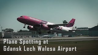 Plane spotting at Gdansk Lech Walesa Airport HD [upl. by Llenil]