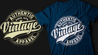 Vintage TShirt Design Bngala  Adobe Illustrator Tutorial  tshirt tshirtdesign trazgraphics [upl. by Buote]