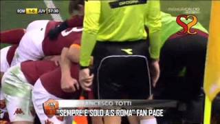 Totti goal vs Juventus 2013 Roma vs Juventus 10 crazy commentator Carlo Zampa [upl. by Nerrag]