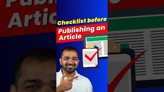 🚨 Dont Publish Articles Without This Checklist 😱✅ [upl. by Tai]