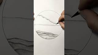 How to Draw Seaside Scenery  Easy Pencil Drawings  Best Drawing Tutorials shorts [upl. by Sachi]