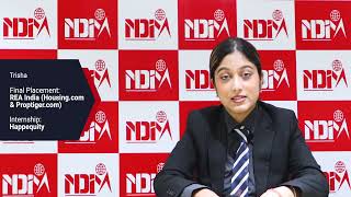 NDIM Placement  Trisha Placed at REA India Housingcom amp Proptigercom  NDIM Top PGDM MBA Delhi [upl. by Gottwald]