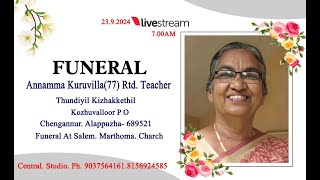 Funeral Of Annamma Kuruvilla77 Rtd Teacher [upl. by Akimad]