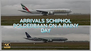 A rainy day at schiphol polderbaan runway [upl. by Llenoil]