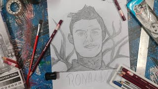 Drawing Ronaldo With Pencil shortsfeed learning drawing views trending sketch viralvideo [upl. by Dnalyar]