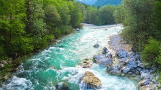 Calming Sound of Turquoise Mountain River Nature Sounds Flowing Water White Noise for Sleeping [upl. by Armahs]