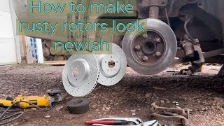 How to clean up shitty brake rotors to make them look newish [upl. by Kieryt381]