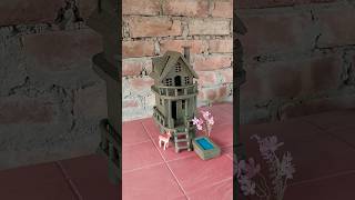 Beautiful miniature clay house 🏠  clayhouse mudhouse craft [upl. by Goldy]