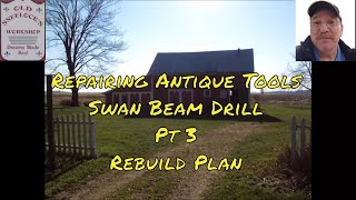 Repairing Antique Tools  Swan Drilling Machine  Part 3 Rebuild Plan [upl. by Einohpets]