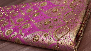 ARNG3204 quotThe Brilliant Rosequot Vol 3 Premium Banarasi Silk SareeGolden ZariAcrylic Stones [upl. by Nolyar]