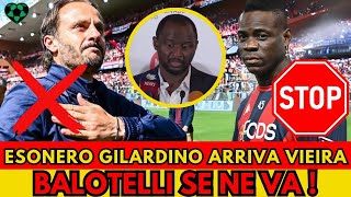 TERREMOTO GENOA Esonerato Gilardino al suo posto Vieira e Balotelli sbotta Me ne vado questo è un [upl. by Lisa]