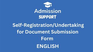 11 Standard Admission Process  SelfRegistrationUndertaking for Document Submission Form  Hindi [upl. by Dnilazor1]