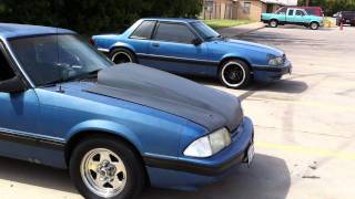 Two 89 Mustang coupes both regatta blue [upl. by Gilbertine]