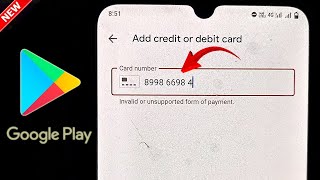 Invalid or Unsupported Form of Payment  Playstore Invalid Or Unsupported Form Of Payment Problem [upl. by Arahk168]