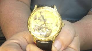 FORSINING Mens Tourbillon Tiger Carved Moon Phase Self Winding Watch Review [upl. by Hatnamas]