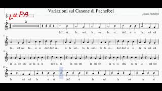 Canone di Pachelbel  Flauto dolce  Note  Spartito  Karaoke Instrumental [upl. by Anomer]