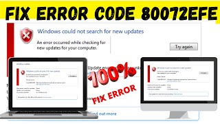 Fix 100 windows 7 update error 80072EFE  Windows 7 update error fix 2022  Fix Error code 80072EFE [upl. by Nomla]