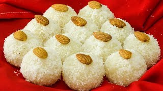 Coconut Ladoo Recipe  Coconut Ladoos In 10 Minutes  Ganesh Chaturthi Special  Kanaks Kitchen [upl. by Yeknarf]