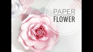 DIY Rose Tutorial  FREE TEMPLATE Large size Paper Rose  FREE TUTORIAL [upl. by Tiffa]