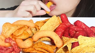 7 DIFFERENT CHIPS ASMR  HOT CHEETOS  LAYS CHIPS  DORITOS  CRUNCHY SOUNDS  NO TALKING [upl. by Fielding832]