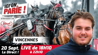 ICI on PARIE  Vincennes Quinté et pronostics en live de lhippodrome Vendredi 20 Septembre 2024 [upl. by Nosidam]