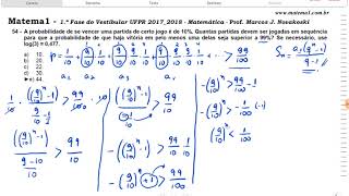 QUESTÃO 54  probabilidade com PG [upl. by Airekal]