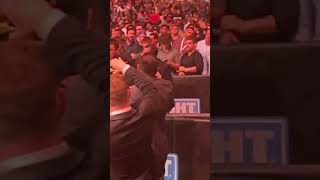 Usman Nurmagomedov jumps into cage to celebrate with Islam Makhachev gets escorted out by security [upl. by Alena]