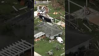 Aerial footage of Hurricane Miltons damage to a Publix and homes in Palm Beach County [upl. by Griz]