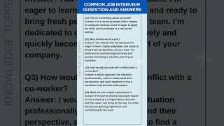 4 Most Common Job Interview Questions and Answers [upl. by Atter]