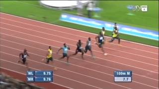 Usain Bolt  100m 990  Meeting de Zurich  Diamond League 2013 [upl. by Notyad]