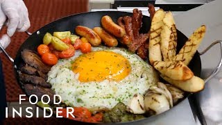 We Tried This Giant Ostrich Egg Breakfast  WTF Food [upl. by Ayaros]