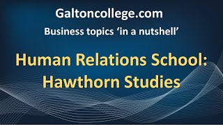 Human Relations School Hawthorn Studies [upl. by Senzer]