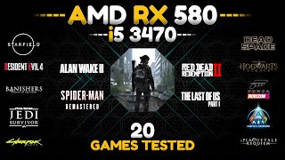 GPU at 100😃  RX 580  i5 3470  Test in 20 Games in 2024 [upl. by Limay]